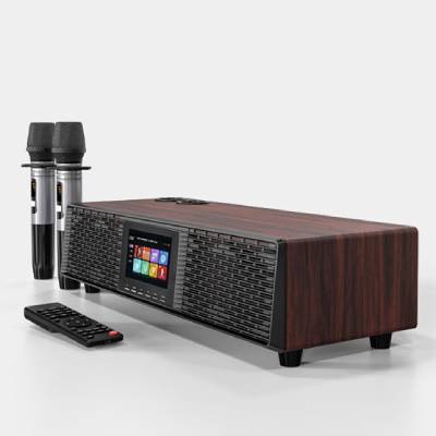 阿隆索H5高清彩屏點歌機(jī)家庭K歌雙無線麥克風(fēng)WIFI藍(lán)牙無線音箱