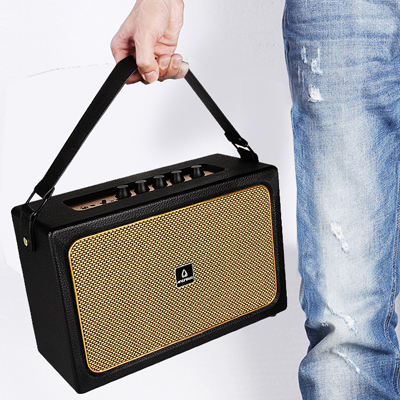 阿隆索復(fù)古典雅K歌藍(lán)牙音箱重低音藍(lán)牙音箱手提音箱雙無線麥克風(fēng)